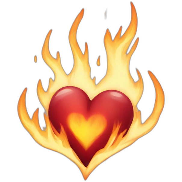 Corazon prendido fuego emoji