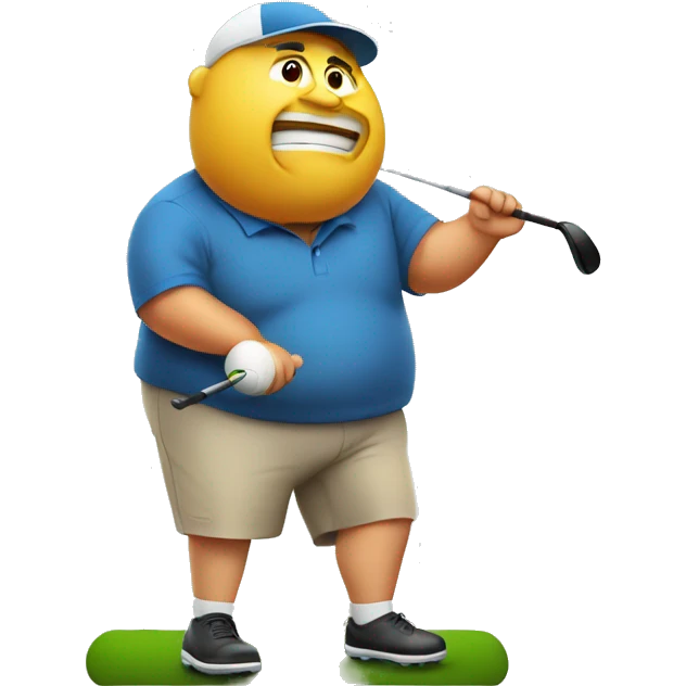 Fat guy golfing  emoji