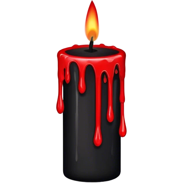 Black candle with blood drips emoji