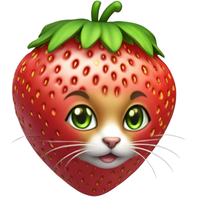 Cat wearing strawberry costume emoji