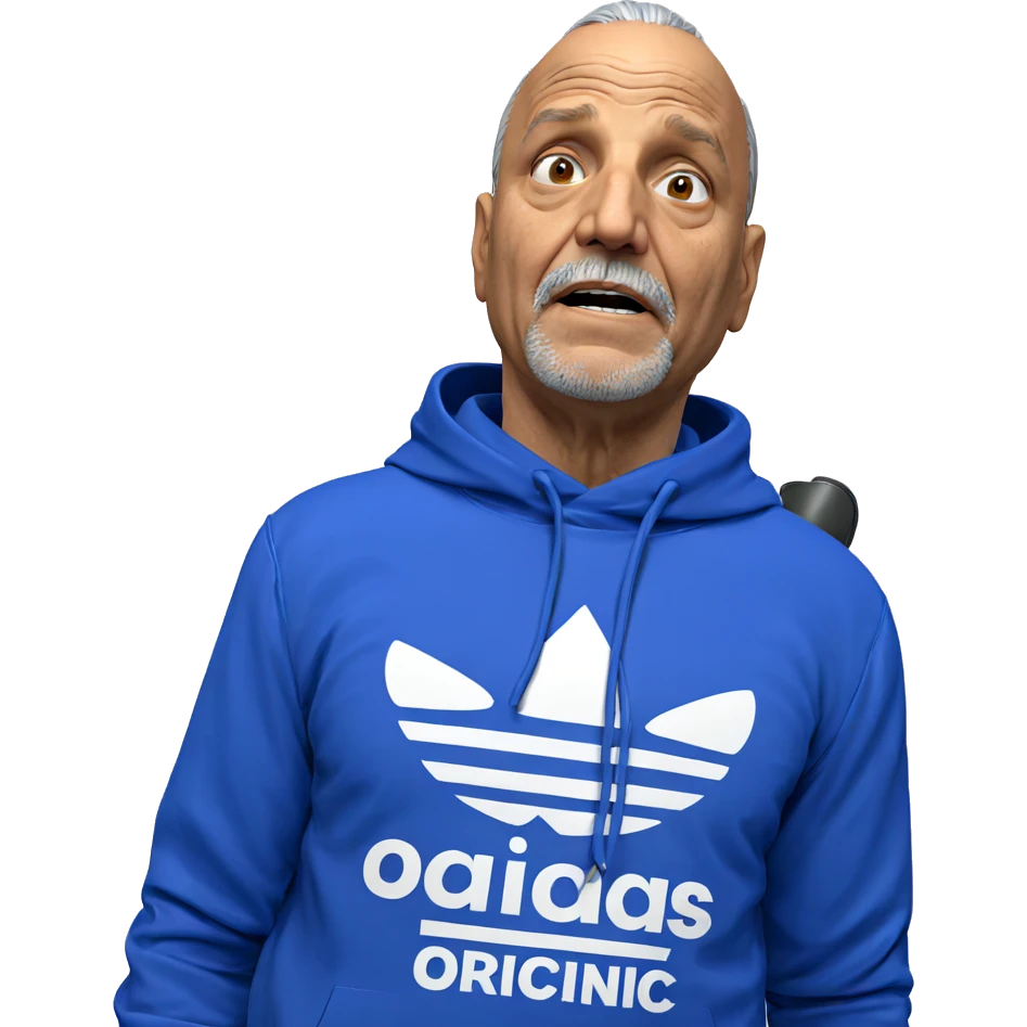 old man in hoodie emoji