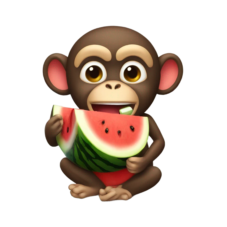 A monkey eating watermelon  emoji