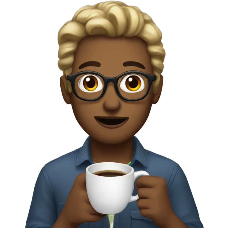 Emoni drinking coffe emoji