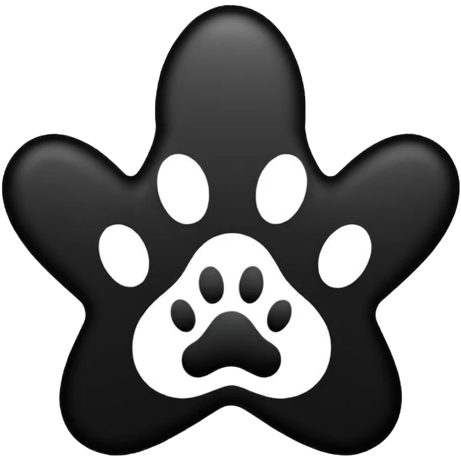star emoji with a paw print inside, clean modern style emoji