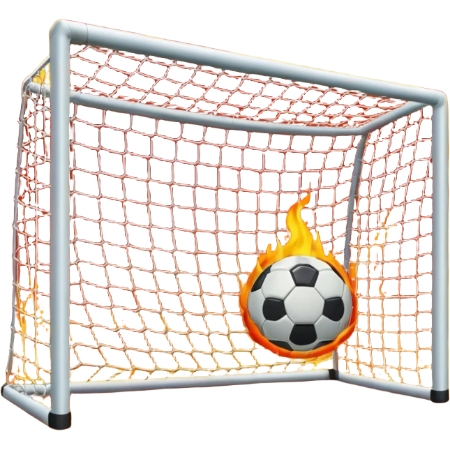 soccer goal in a fiery underworld emoji