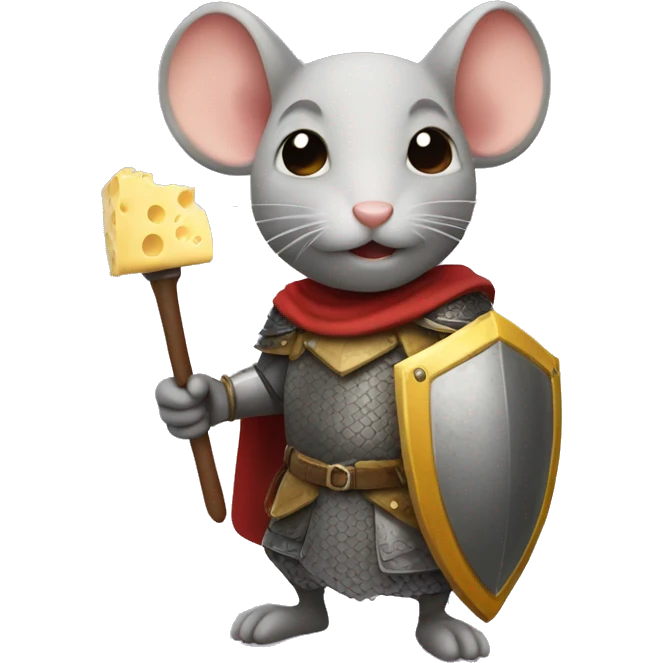 mouse knight with cheese shield emoji