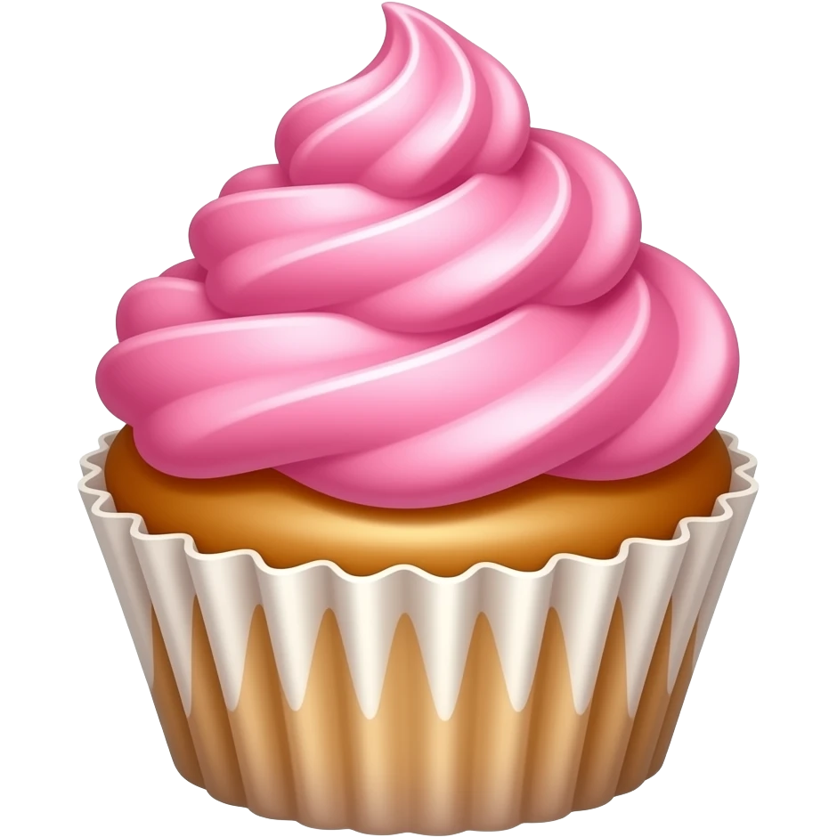 Cupcake with pink icing emoji