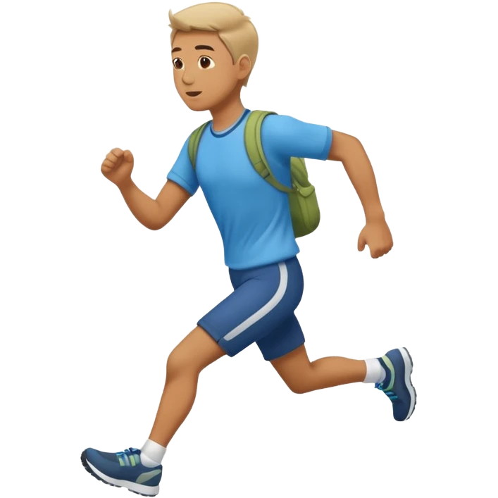 man running to the right, full body, walking clothes emoji