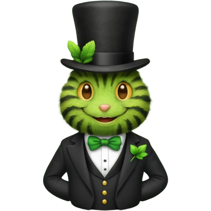 Caterpillar wearing a suit and top hat emoji