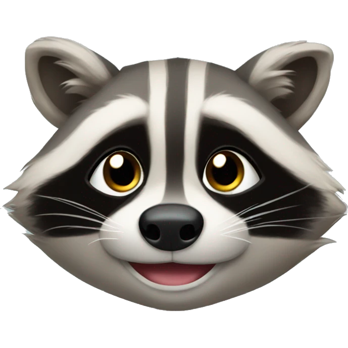 raccoon blushing emoji