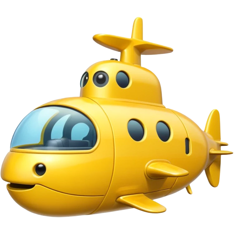 mini single submarine in cartoon  emoji