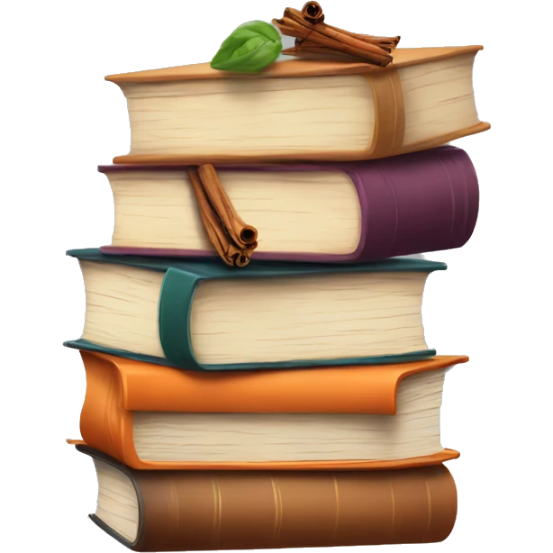 stack of books with spice emoji