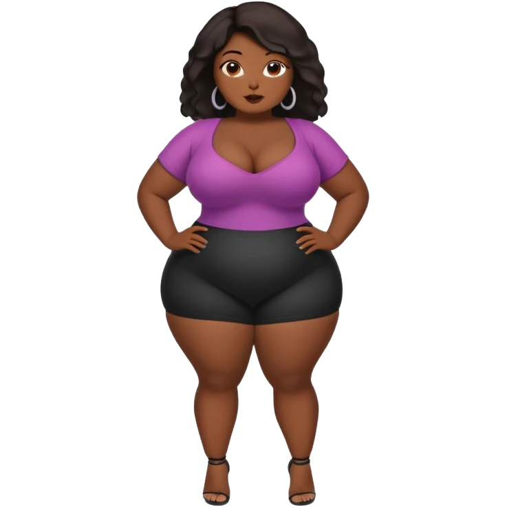 Chubby black sexy woman emoji