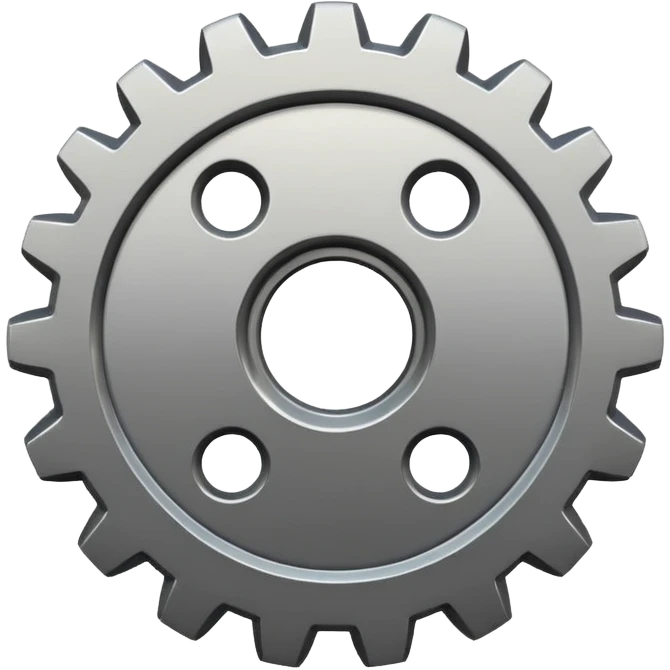 settings gear icon for site navigation. just one gear. no happy face, just grey. only 6 gear bumps emoji