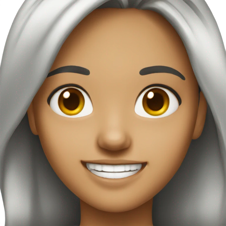 Realistic girl smiling emoji