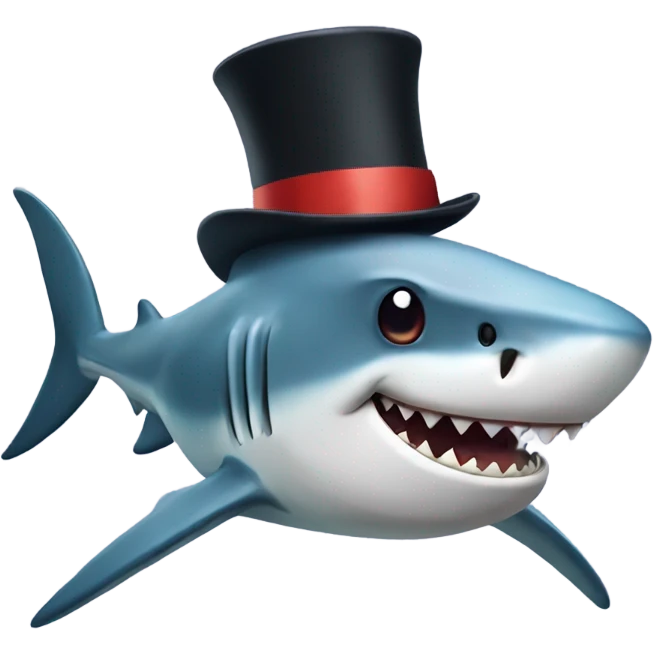 shark with top hat emoji