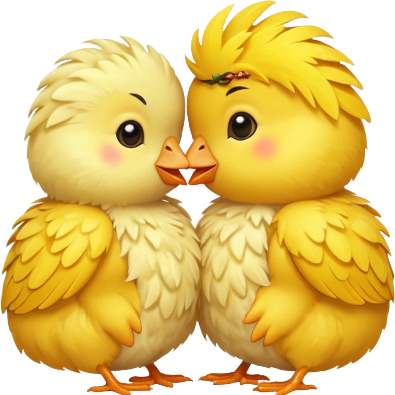 Dos pollitos dándose un beso  emoji