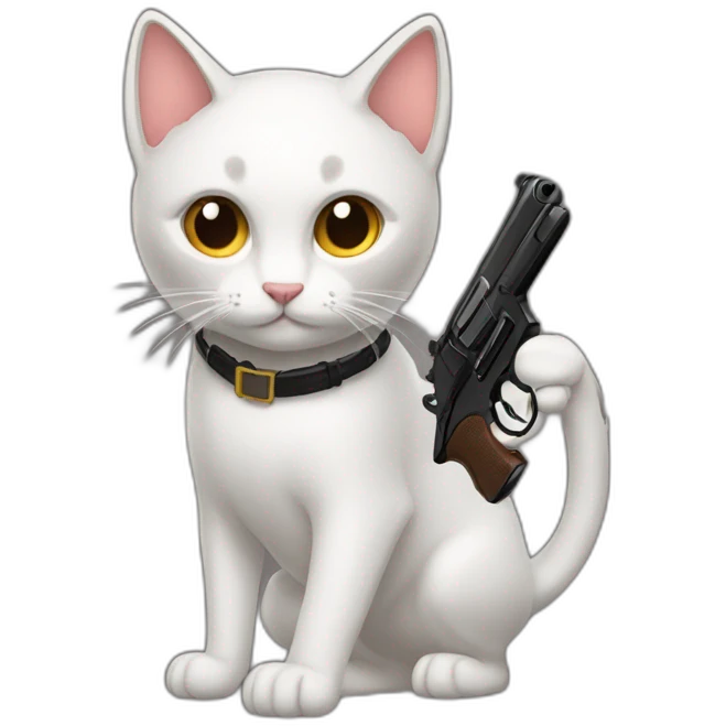 Gato con pistola emoji