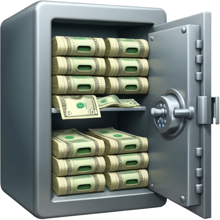 unlocked bank vault full of cash emoji