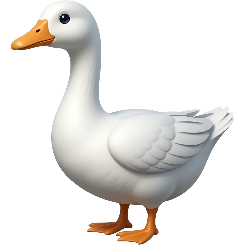 3D white Goose emoji