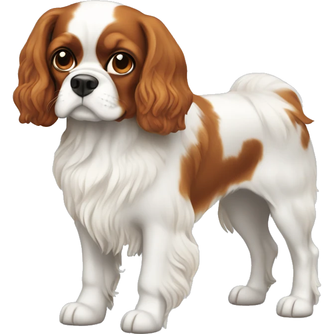cavalier dog white and ginger emoji
