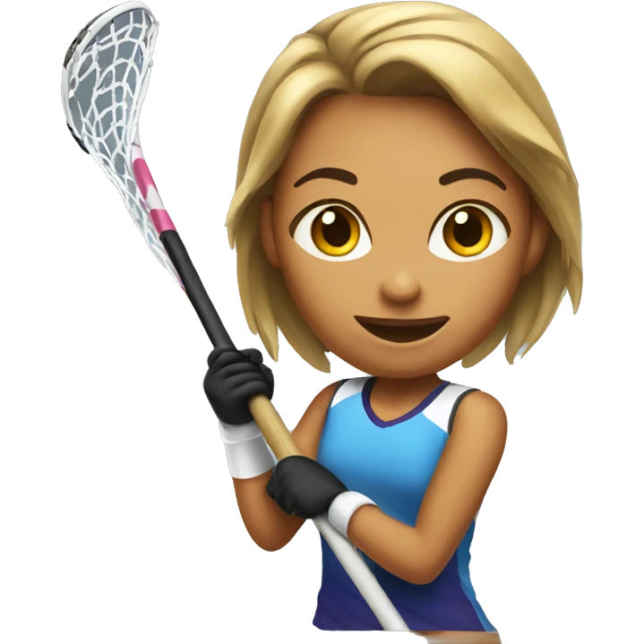girl playing field hockey emoji
