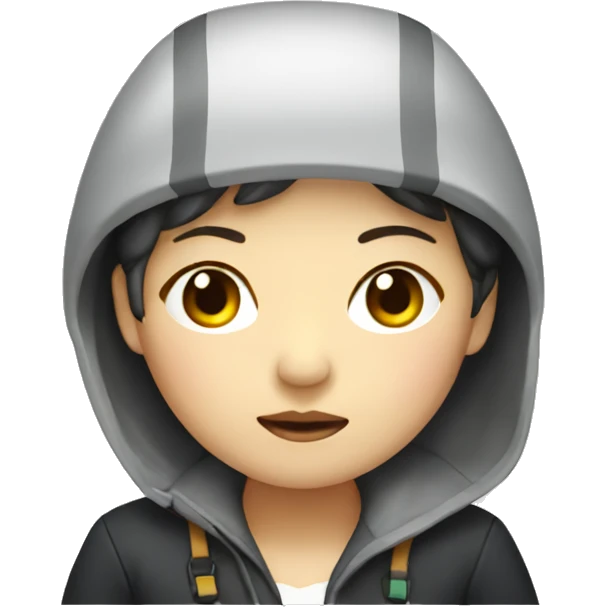 korean female designer in sinking ship emoji