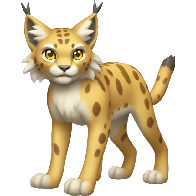 Electric-type Fakémon-Lynx full body emoji