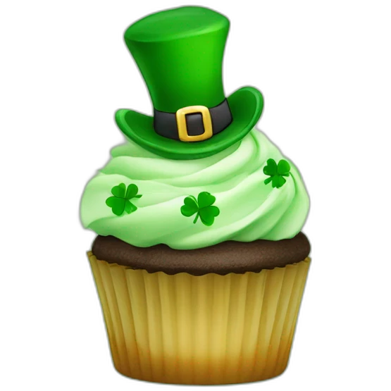 Happy st Patrick’s day cupcake emoji