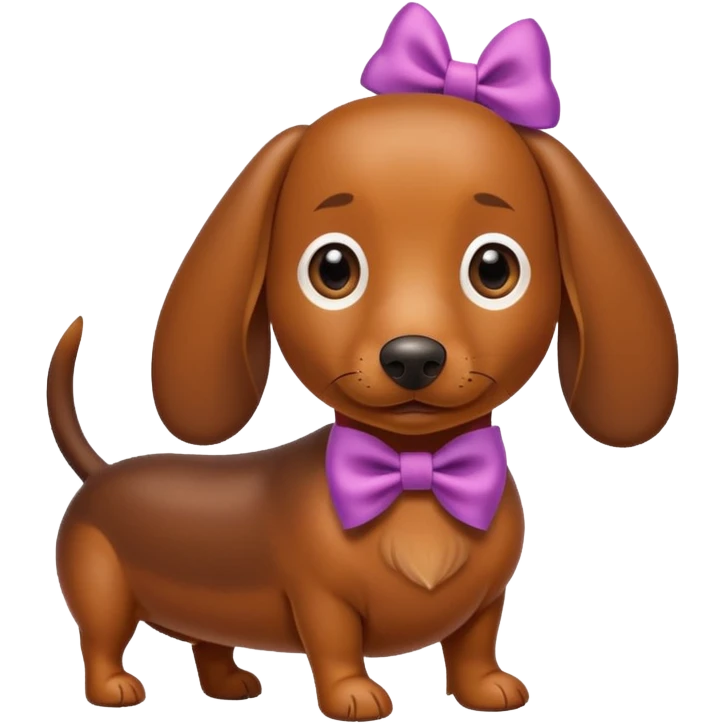 A wiener dog with a bow emoji
