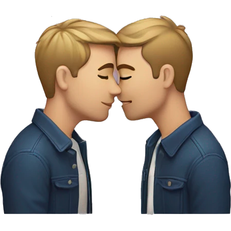 A gay couple Kissing emoji