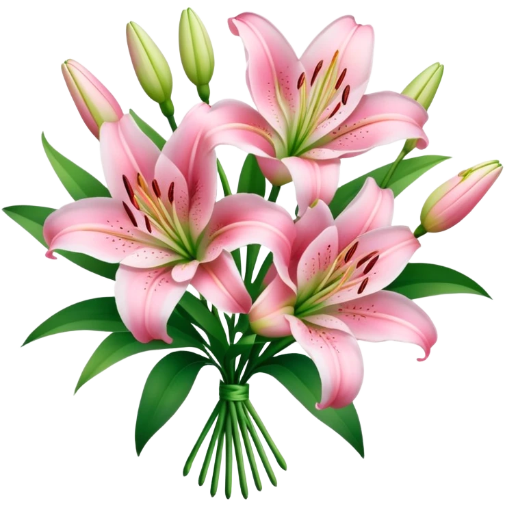 bouquet of pink lilies emoji