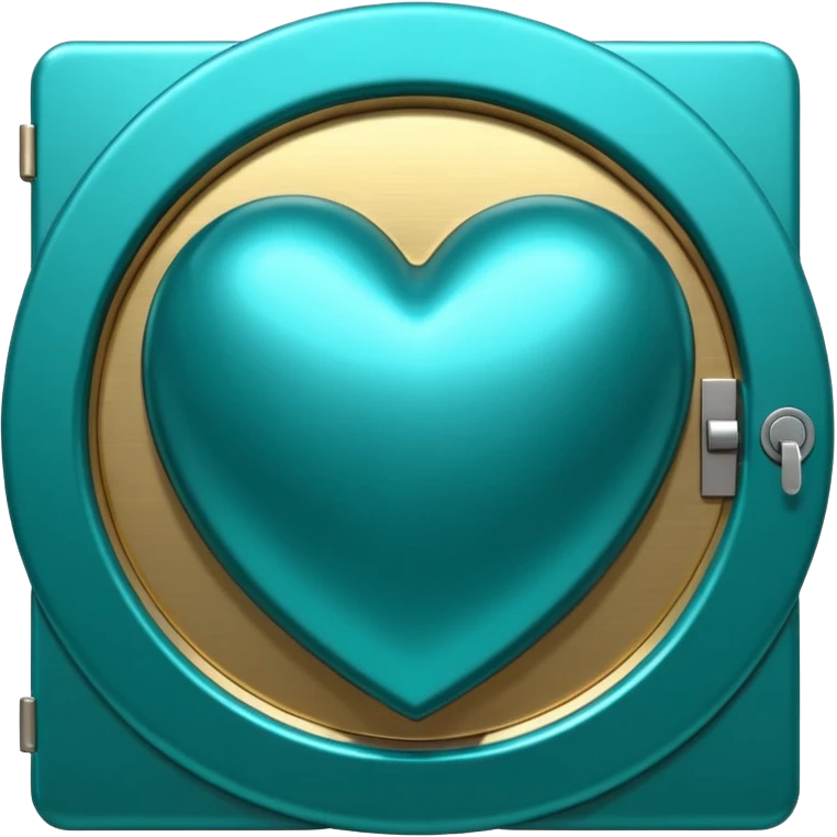 Teal heart with bank emoji