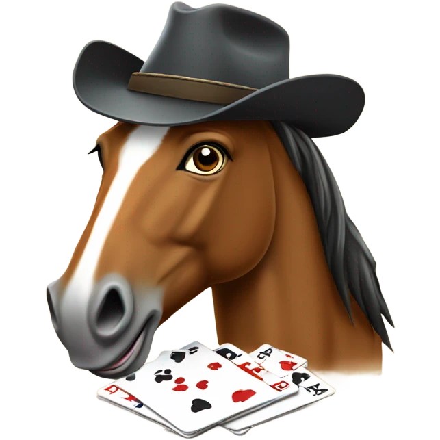 Horse playing poker emoji