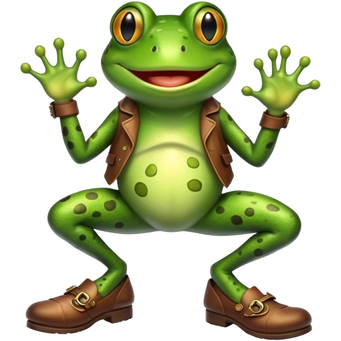 frog wearing shoes  emoji