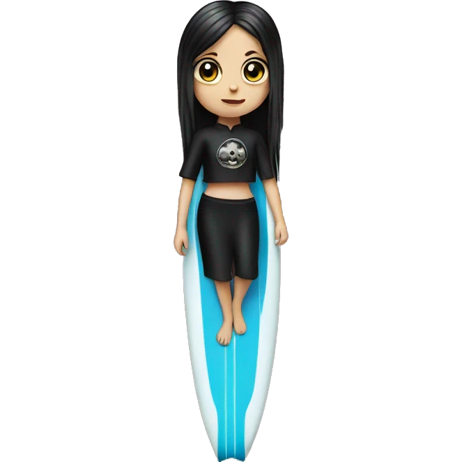 Goth girl on a surfboard  emoji