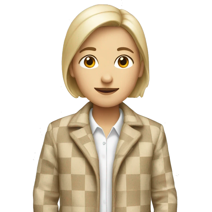 beige and white checkered coat emoji