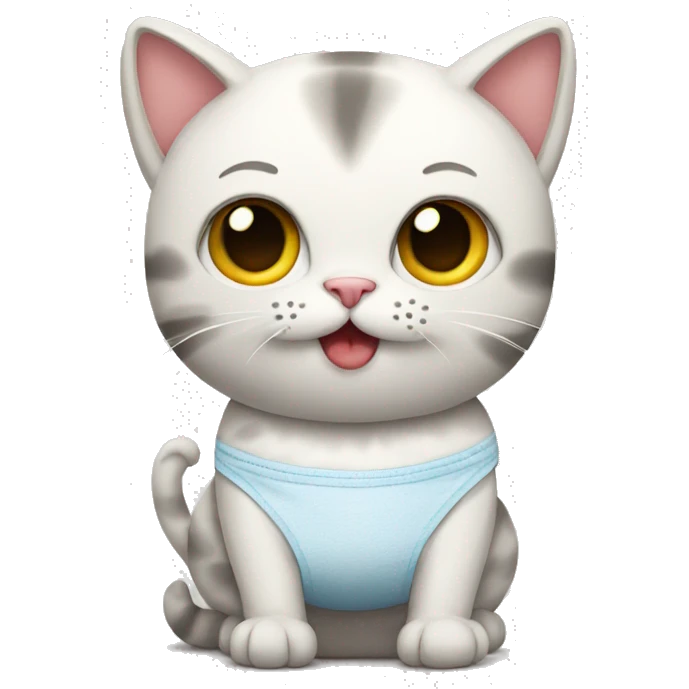 Cat wearing a diaper emoji