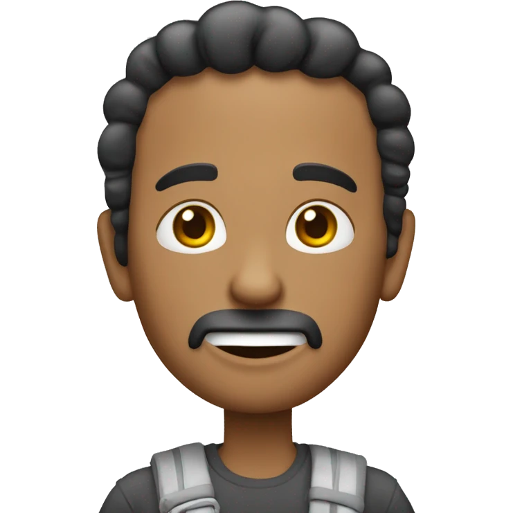 Chico con rulos y una pala emoji