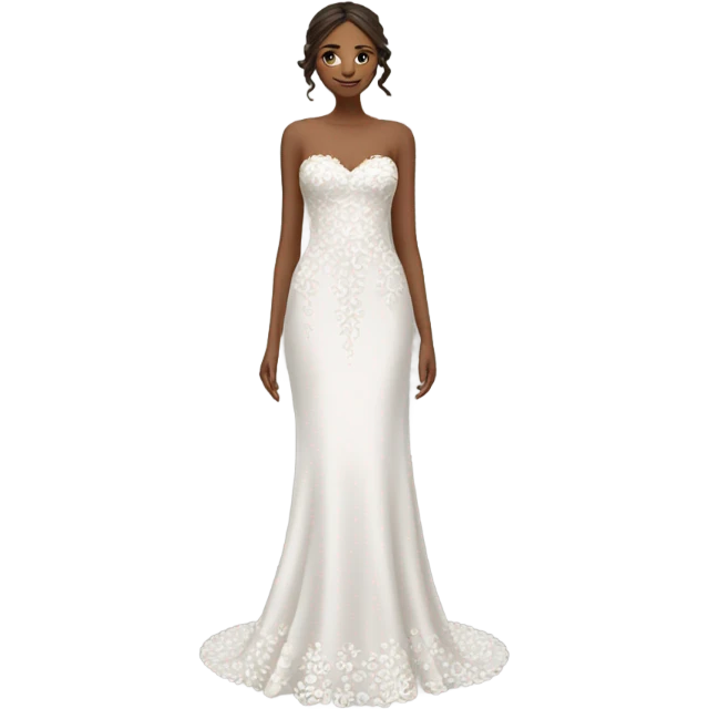 Wedding dress beautiful finish with daisy  emoji
