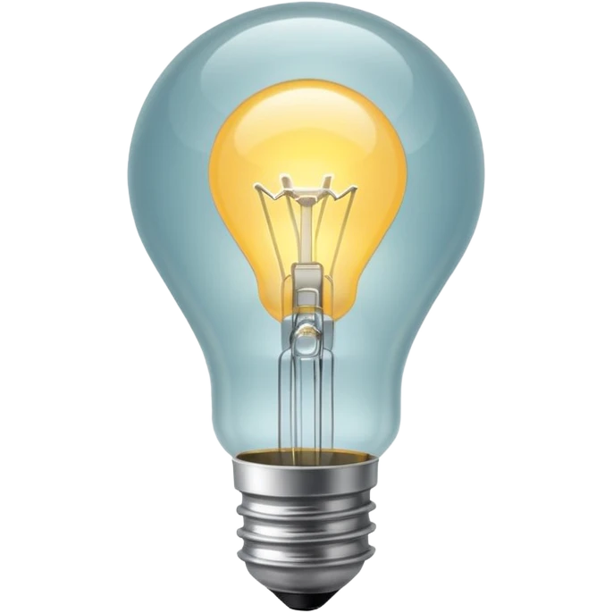 Lightbulb – Clear bulb glowing warmly emoji
