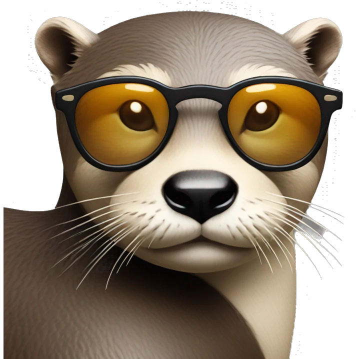 otter with glasses on eames lounge chair emoji