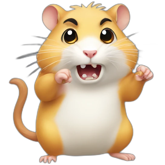angry hamster with claw emoji