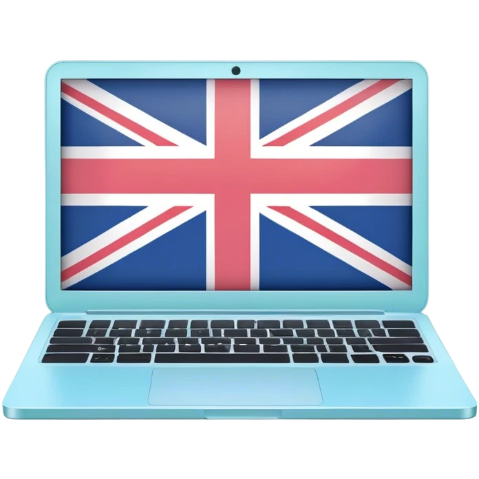 pastel laptop on the screen British flag emoji