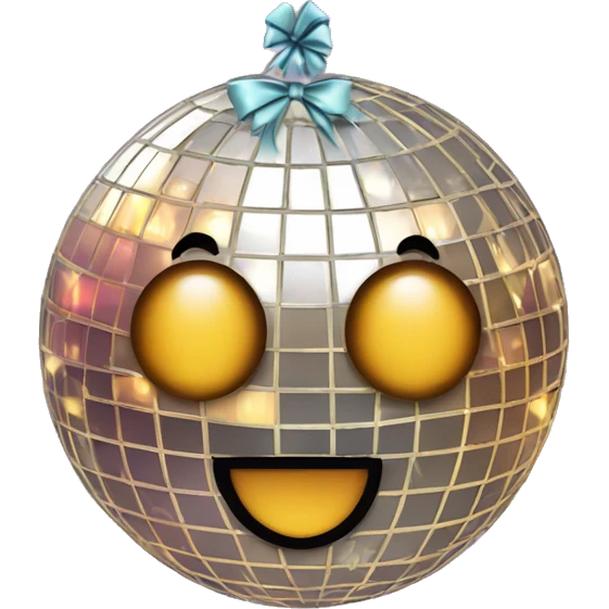 Disco ball with a bow on its head emoji