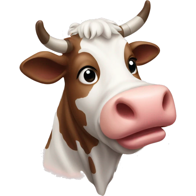 Cow with a bow emoji