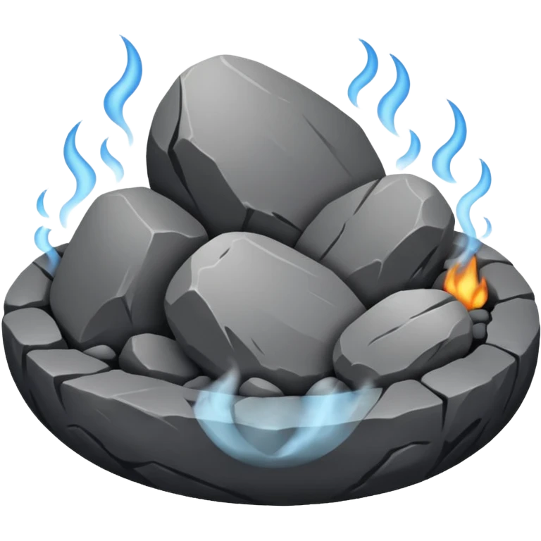 hot rocks steaming emoji
