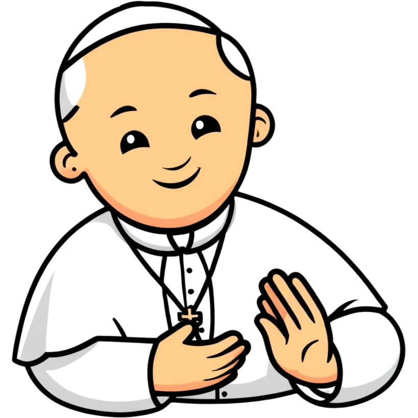 pope smiling, laying hands emoji