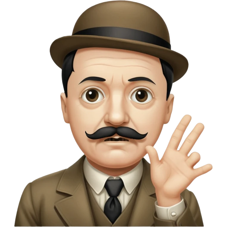 Adolf hitler with a Charlie Chaplin mustache throwing up CK emoji