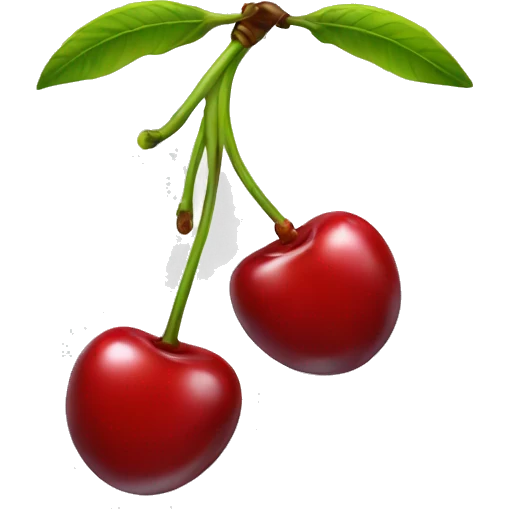 Two red cherries dangling  emoji